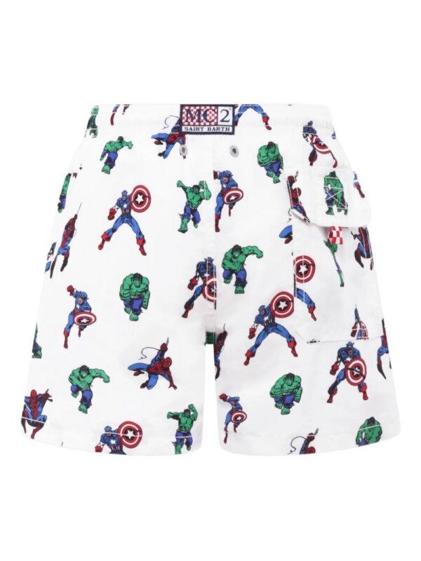 MC2 Saint Barth Kids Zwembroek met print - Wit