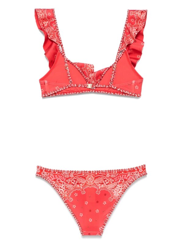 ZIMMERMANN Lucky bikini met franje - Rood