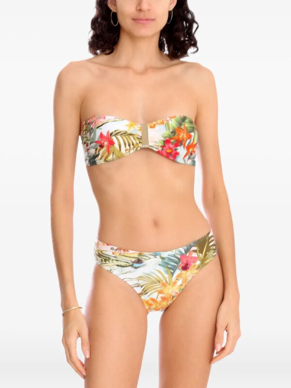 Lygia & Nanny Ester bandeau bikini met bloemenprint - Groen