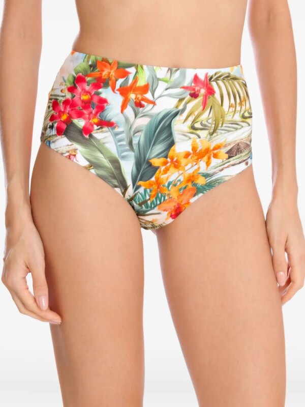 Lygia & Nanny High waist bikinislip met bloemenprint - Wit