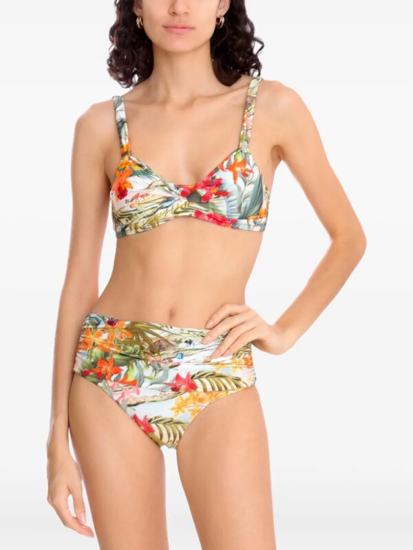 Lygia & Nanny High waist bikini met tropische print - Groen