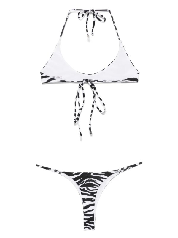 The Attico Bikini met zebraprint - Wit