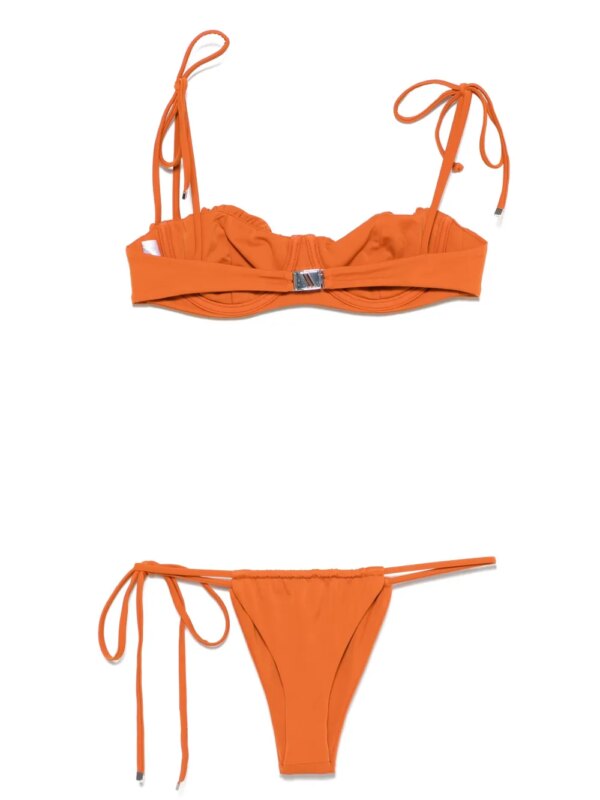 The Attico Bikini met ruches - Oranje
