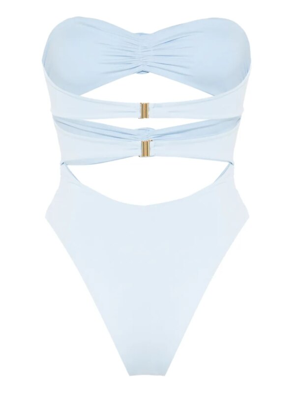 La Reveche Badpak met bloemdetail - Blauw