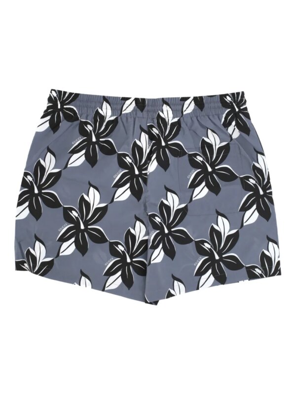 Gucci Zwembroek met grafische print - Grijs