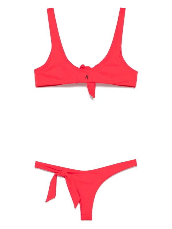 The Attico Bikini met geknoopt detail - Rood