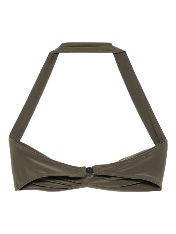 Norma Kamali Bill gedrapeerde bikinitop met halternek - Groen