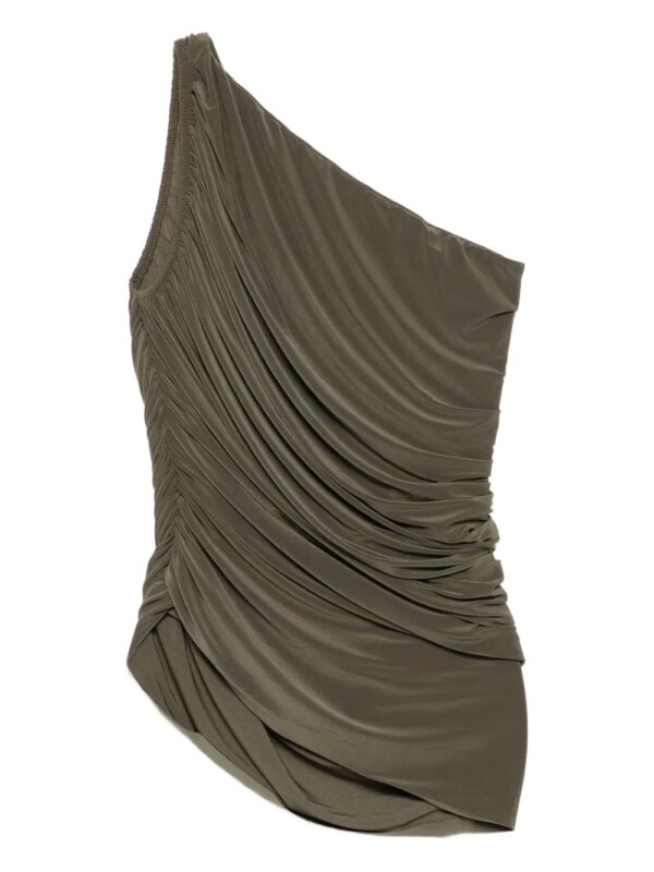 Norma Kamali Diana Mio gedrapeerde zwemtop met enkele band - Groen