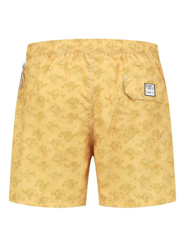 FEDELI Kids Zwembroek met abstracte print - Geel