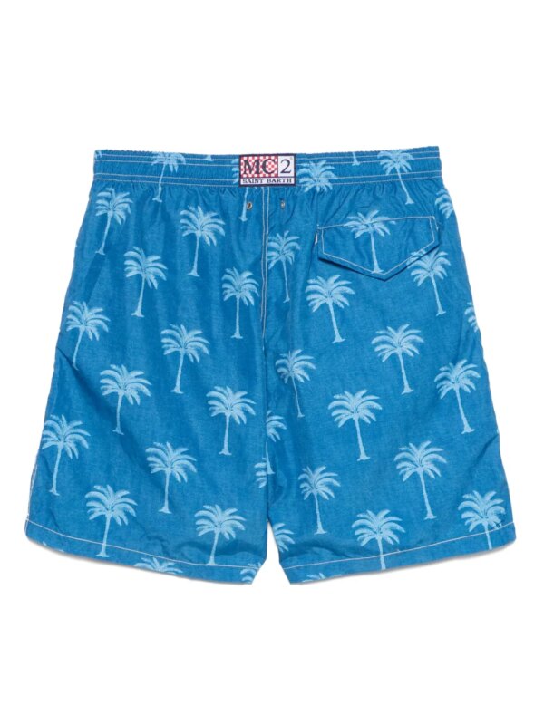 MC2 Saint Barth Zwembroek met palmboomprint - Blauw