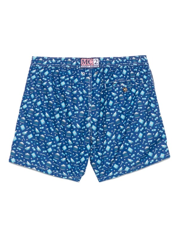 MC2 Saint Barth Zwembroek met grafische print - Blauw