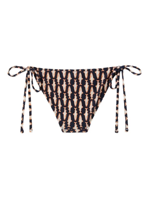 La DoubleJ Bikinislip met vissenprint - Blauw