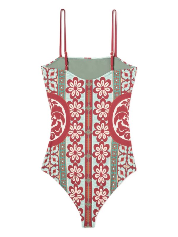 La DoubleJ Elle badpak met bloemenprint - Groen