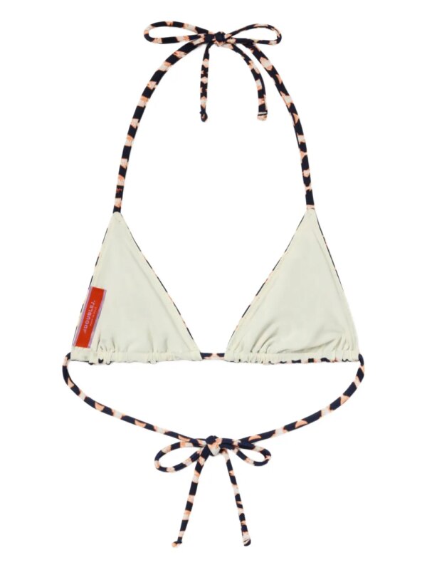 La DoubleJ Triangel bikinitop met vissenprint - Blauw