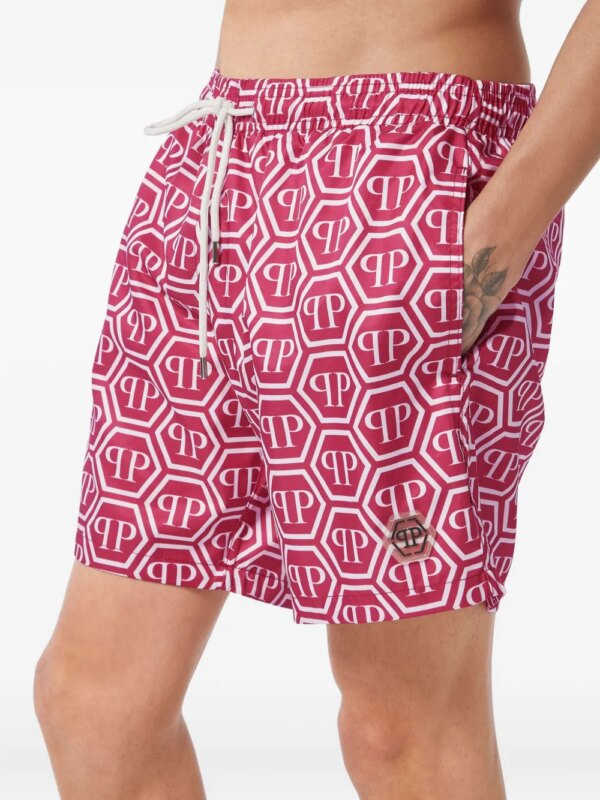 Philipp Plein Zwembroek met monogram - Rood