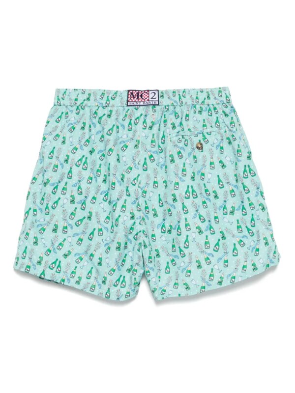 MC2 Saint Barth Zwembroek met logoprint - Groen