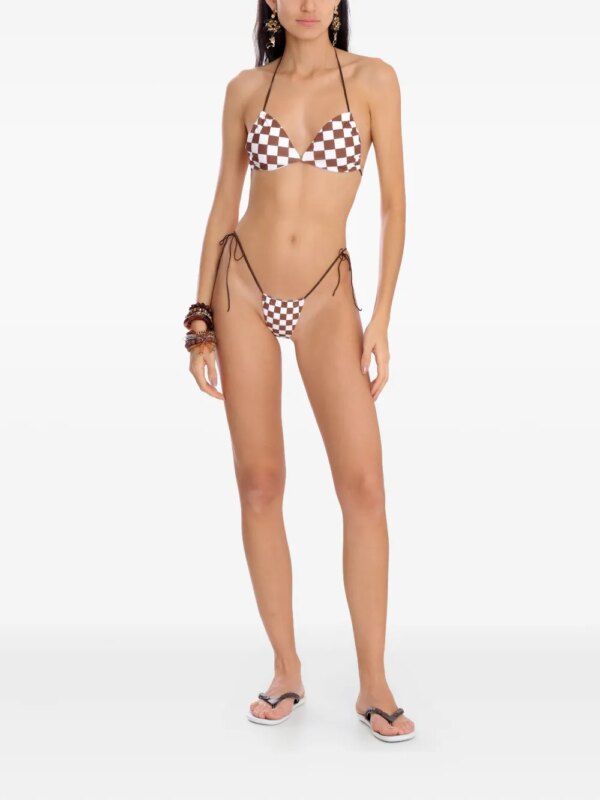 Amir Slama Geruite bikini - Wit