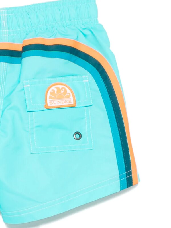 Sundek Zwembroek met regenboogstreep - Blauw