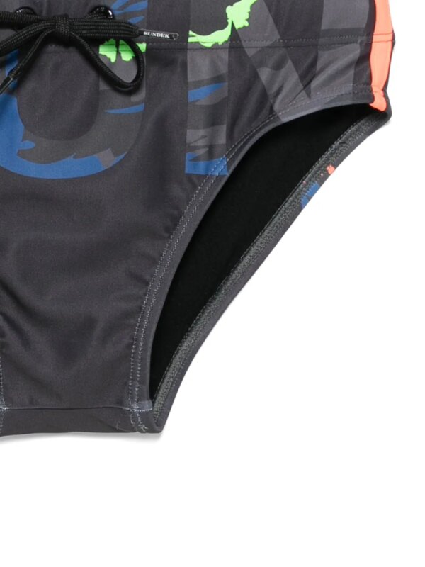 Sundek Zwembroek met logoprint - Zwart