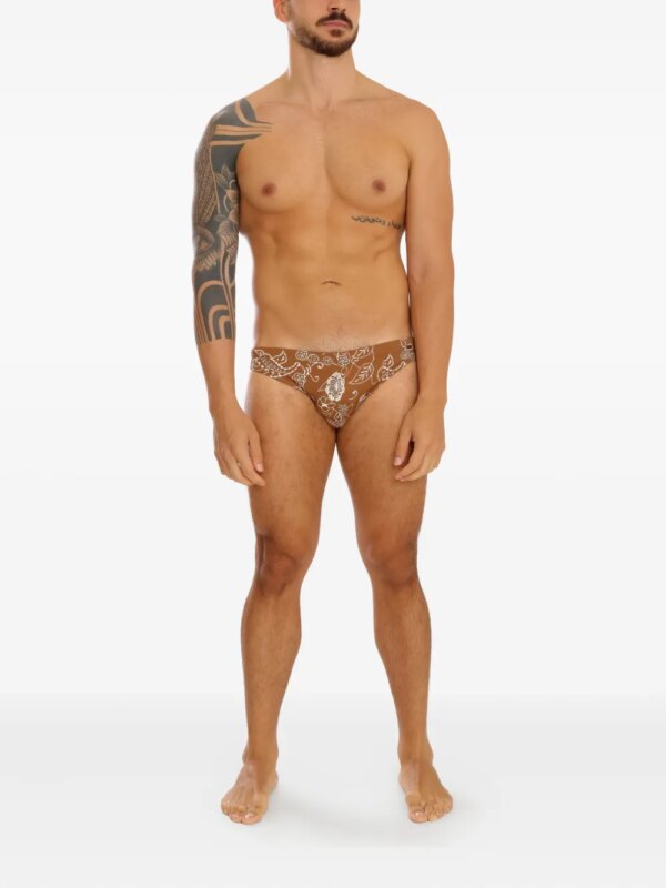 Amir Slama Zwembroek met bloemenprint - Bruin