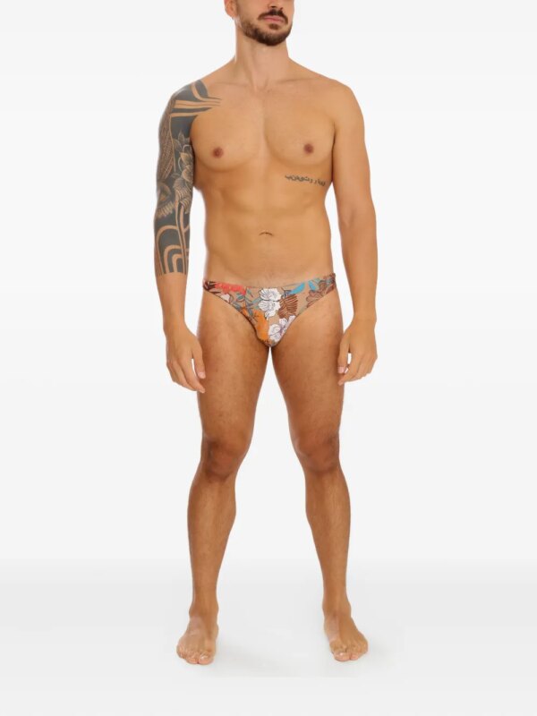 Amir Slama Zwembroek met bloemenprint - Beige