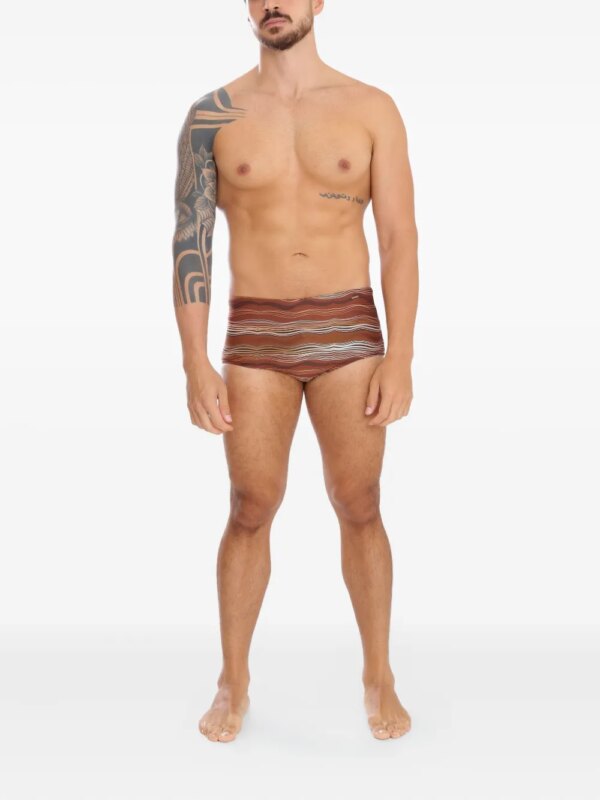 Amir Slama Zwembroek met golvend patroon - Bruin