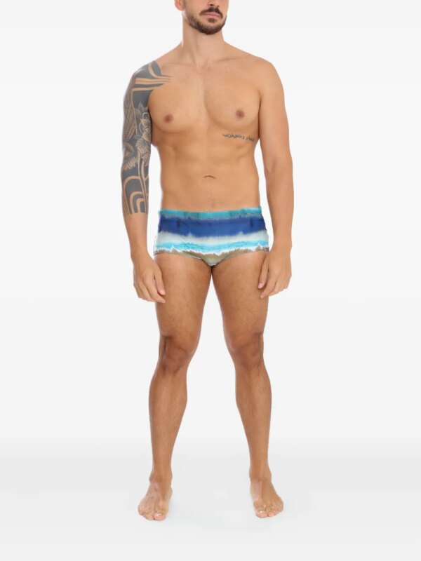 Amir Slama Zwembroek met tie-dye print - Blauw