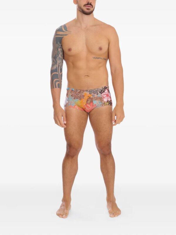 Amir Slama Zwembroek met bloemenprint - Bruin