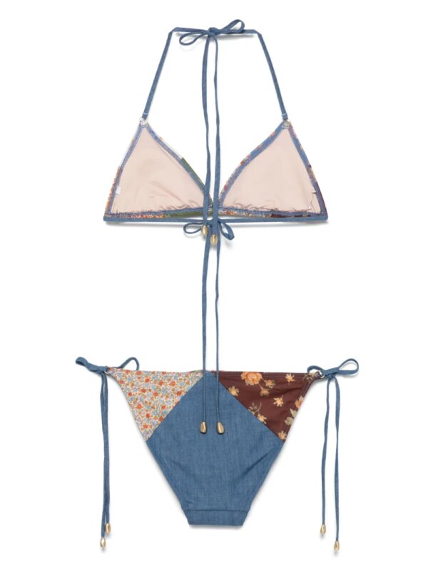 ZIMMERMANN Bikini met patchwork - Blauw