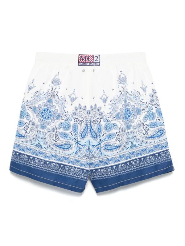 MC2 Saint Barth Zwembroek met paisley-print - Wit