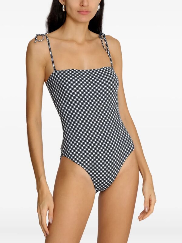 Lygia & Nanny Winona badpak met gingham ruit - Zwart