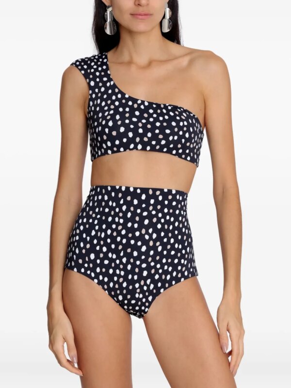 Lygia & Nanny Marjory asymmetrische bikini met stippen - Zwart