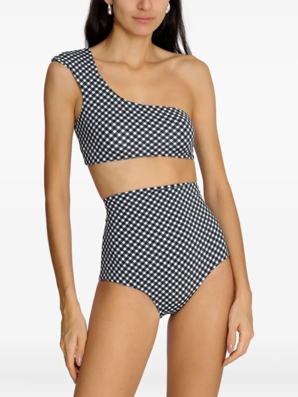 Lygia & Nanny Marjory asymmetrische geruite bikini - Zwart