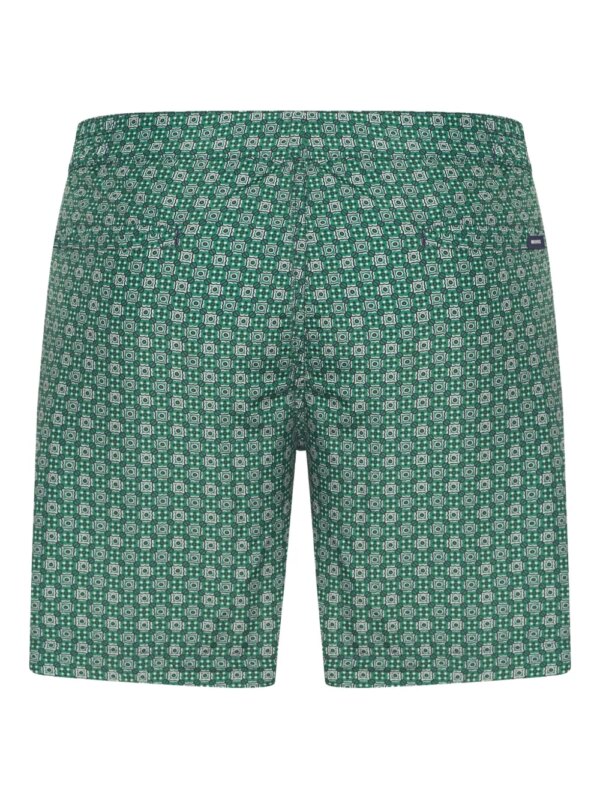 Incotex Zwembroek met geometrische print - Groen