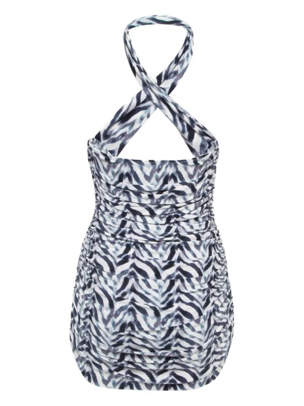 Norma Kamali Vintage Badpak met zebraprint - Wit