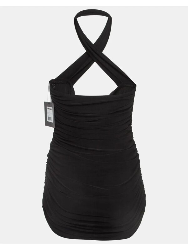 Norma Kamali Vintage Pre-owned Bill Mio badpak met gesmockte hals - Zwart