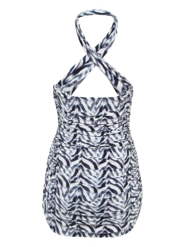 Norma Kamali Vintage Pre-owned badpak met zebraprint - Blauw