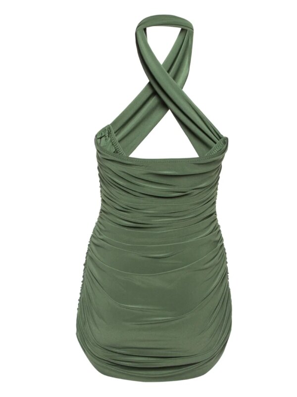 Norma Kamali Vintage Badpak met halternek - Groen