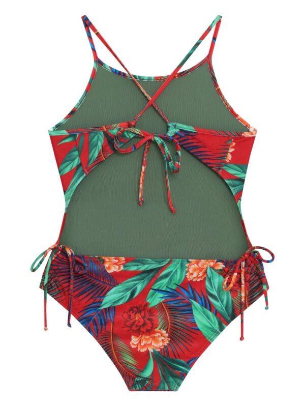 Lygia & Nanny Badpak met bloemenprint - Rood