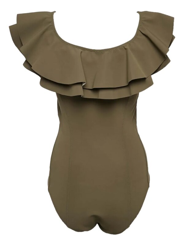 Lisa Marie Fernandez Badpak met ruches - Groen
