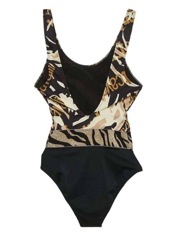 Just Cavalli Vintage Badpak met tijgerprint - Zwart