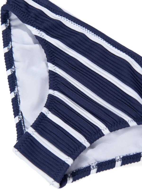 Nessi Byrd Kids Gestreepte bikini met halternek - Blauw