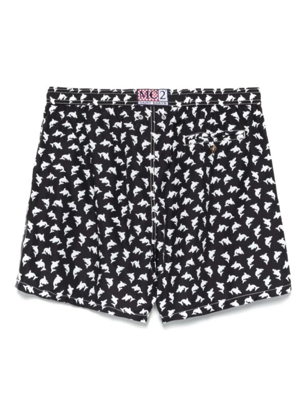 MC2 Saint Barth Zwembroek met grafische print - Zwart