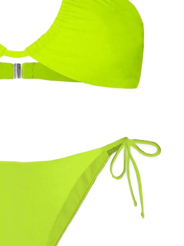 MC2 Saint Barth Bikini met halternek en gestrikte zijkant - Groen