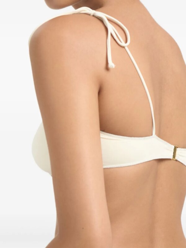 La Reveche Bandeau bikinitop met rozendetail - Beige
