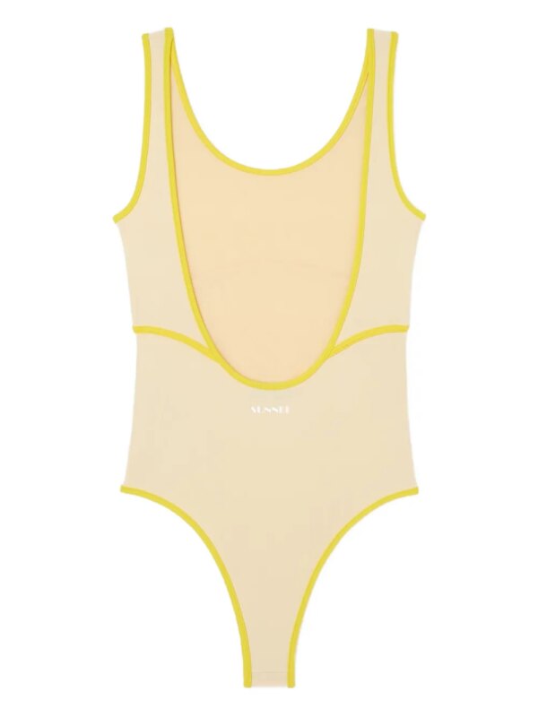 Sunnei Badpak met contrasterende afwerking - Geel