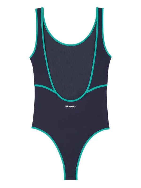 Sunnei Arena badpak met contrasterende afwerking - Grijs