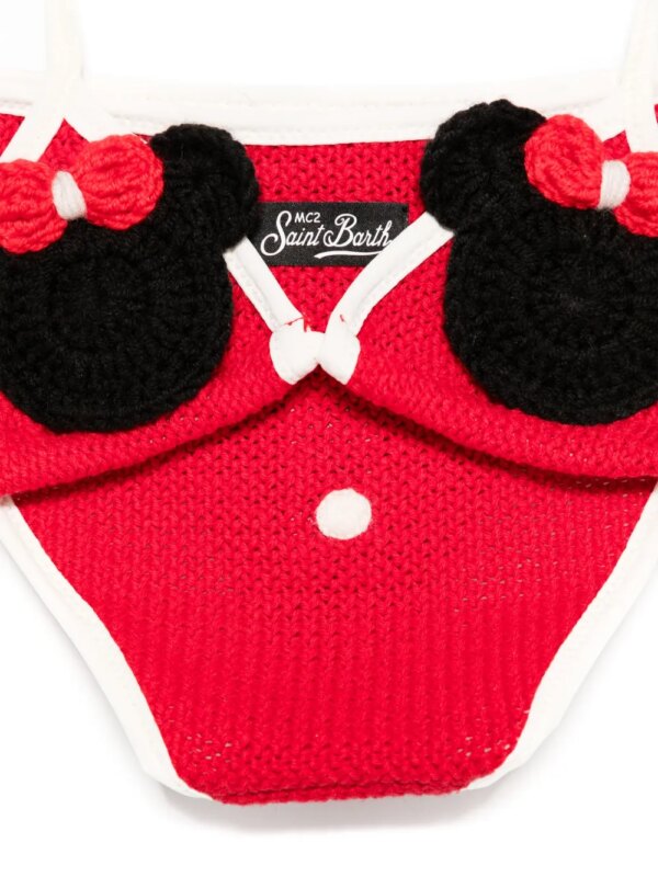 MC2 Saint Barth Kids Gehaakte bikini met en Minnie-patch - Rood