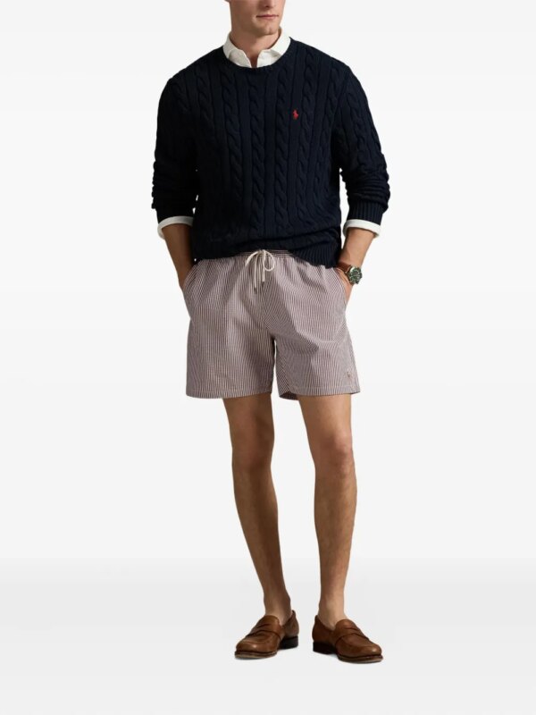 Polo Ralph Lauren Traveler gestreepte zwembroek met trekkoord - Rood