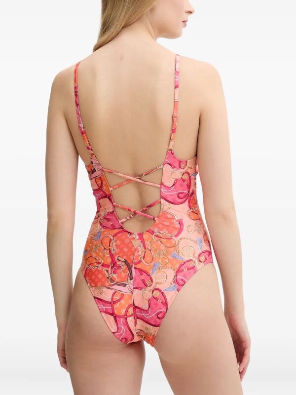 GUESS USA Badpak verfraaid met ketting - Roze